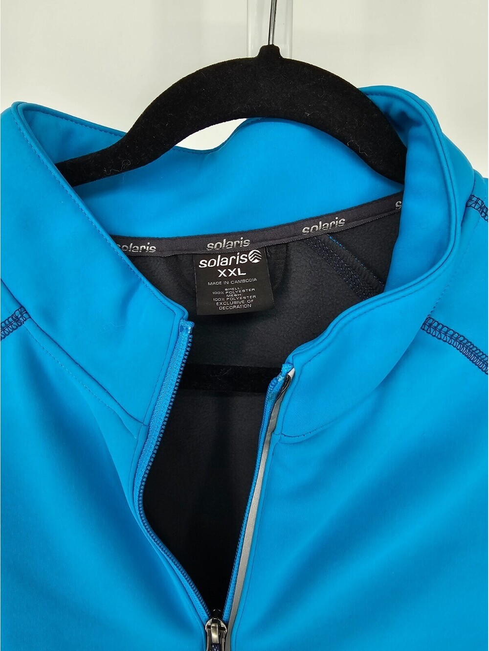 Solaris Mens Sz XXL Full Zip Up Softshell Performance Jacket Electric Blue - Picture 3 of 4